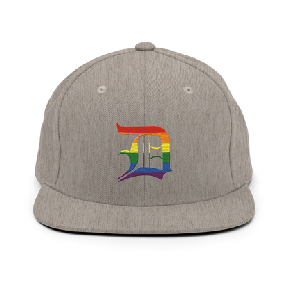 Detroit 'Old English D' Vintage Snapback (Rainbow Pride Edition)