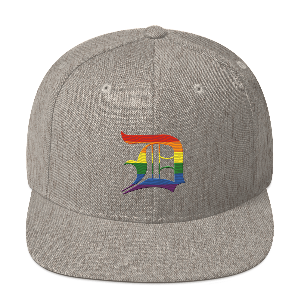 Detroit 'Old English D' Vintage Snapback (Rainbow Pride Edition)