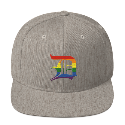 Detroit 'Old English D' Vintage Snapback (Rainbow Pride Edition)