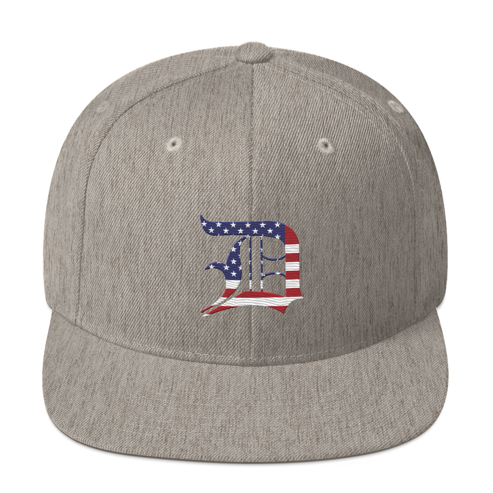 Detroit 'Old English D' Vintage Snapback (Patriot Edition)