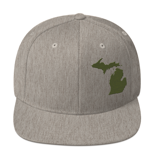 Michigan Vintage Snapback | Army Green Outline