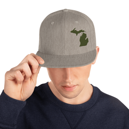 Michigan Vintage Snapback | Army Green Outline