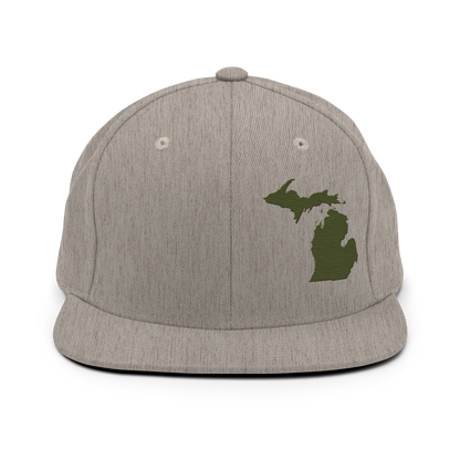 Michigan Vintage Snapback | Army Green Outline