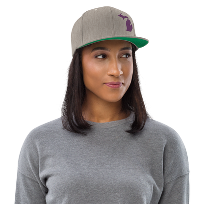 Michigan Vintage Snapback | Plum Outline