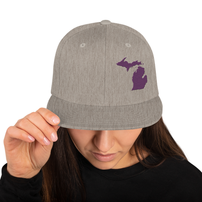 Michigan Vintage Snapback | Plum Outline