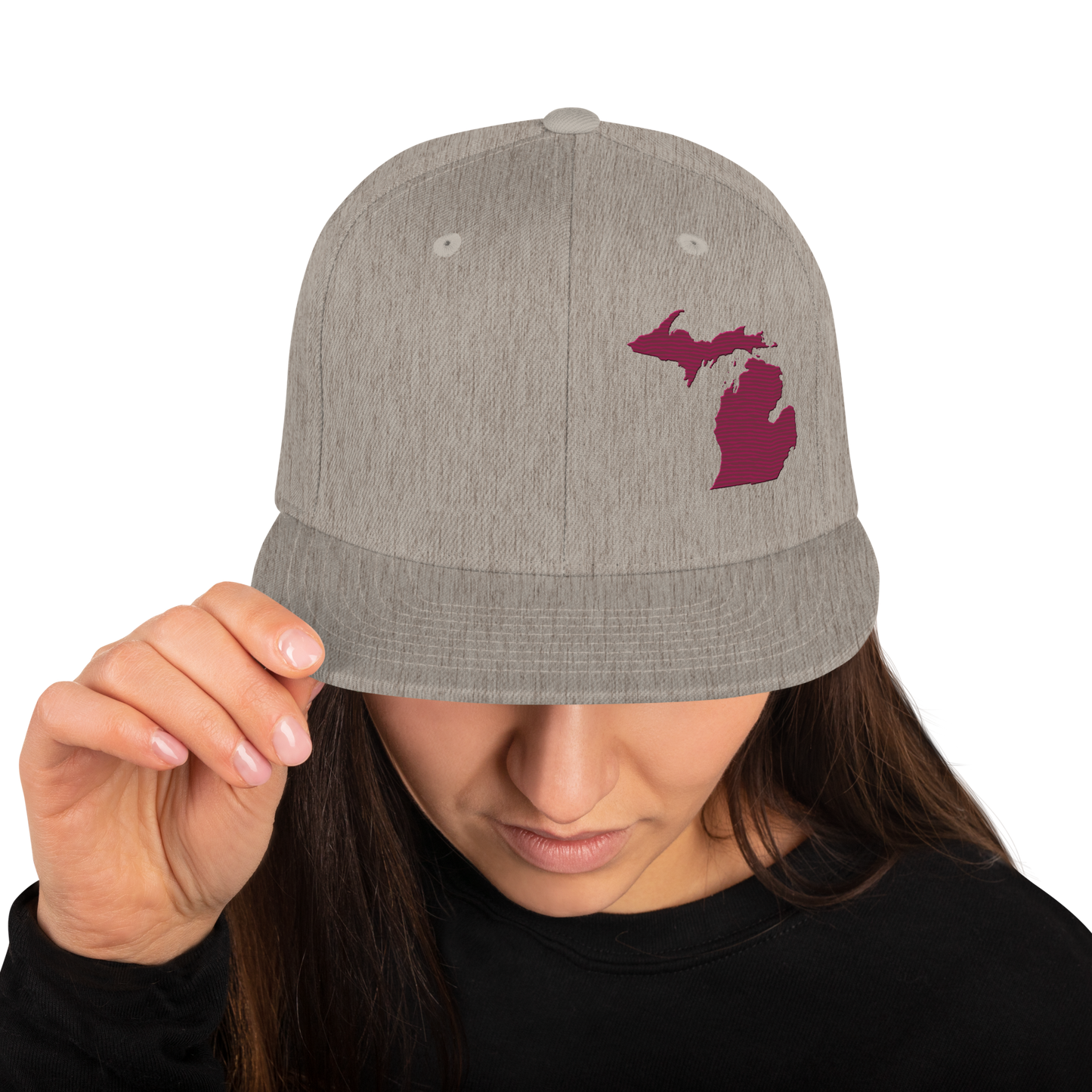 Michigan Vintage Snapback | Ruby Red Outline