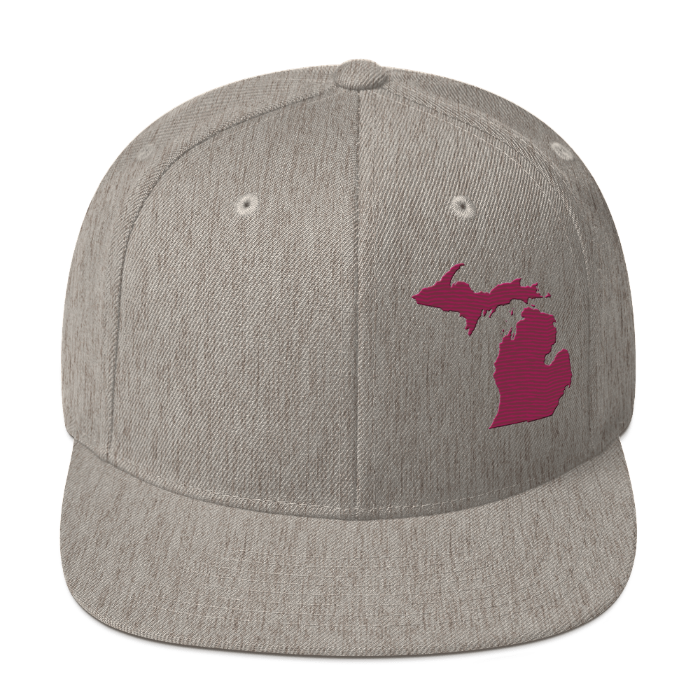 Michigan Vintage Snapback | Ruby Red Outline