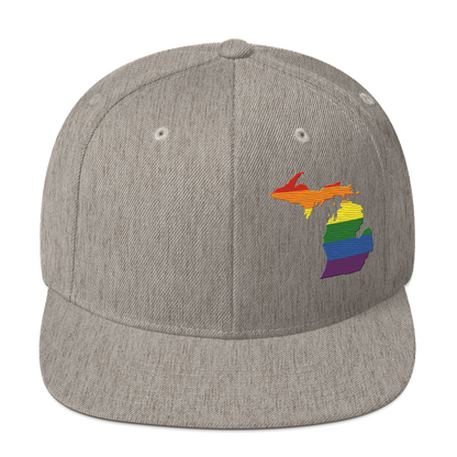 Michigan Vintage Snapback | Rainbow Pride Outline