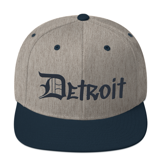 'Detroit' Vintage Snapback (OED Tag Font) | Navy