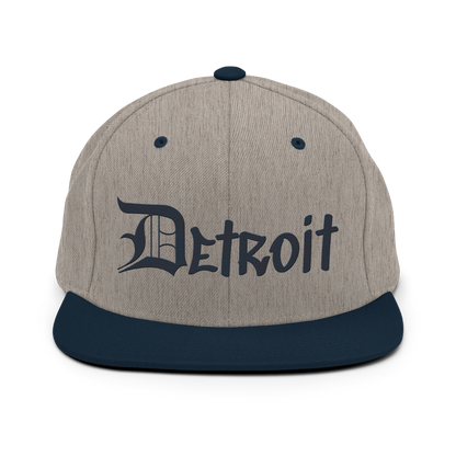 'Detroit' Vintage Snapback (OED Tag Font) | Navy