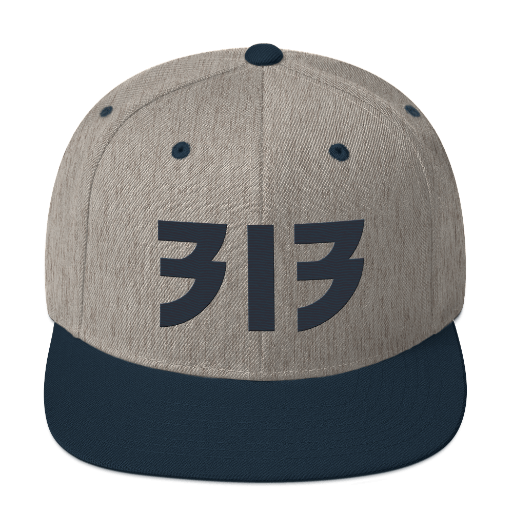 Detroit '313' Vintage Snapback (Glam Rock Font) | Navy