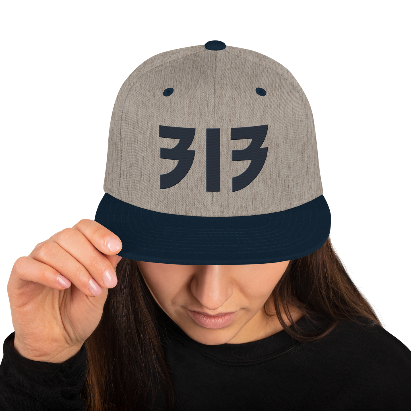 Detroit '313' Vintage Snapback (Glam Rock Font) | Navy