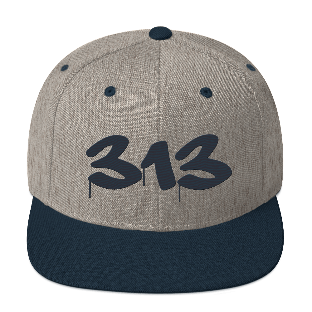 Detroit '313' Vintage Snapback (Tag Font) | Navy