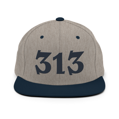 Detroit '313' Vintage Snapback (Angry Font) | Navy