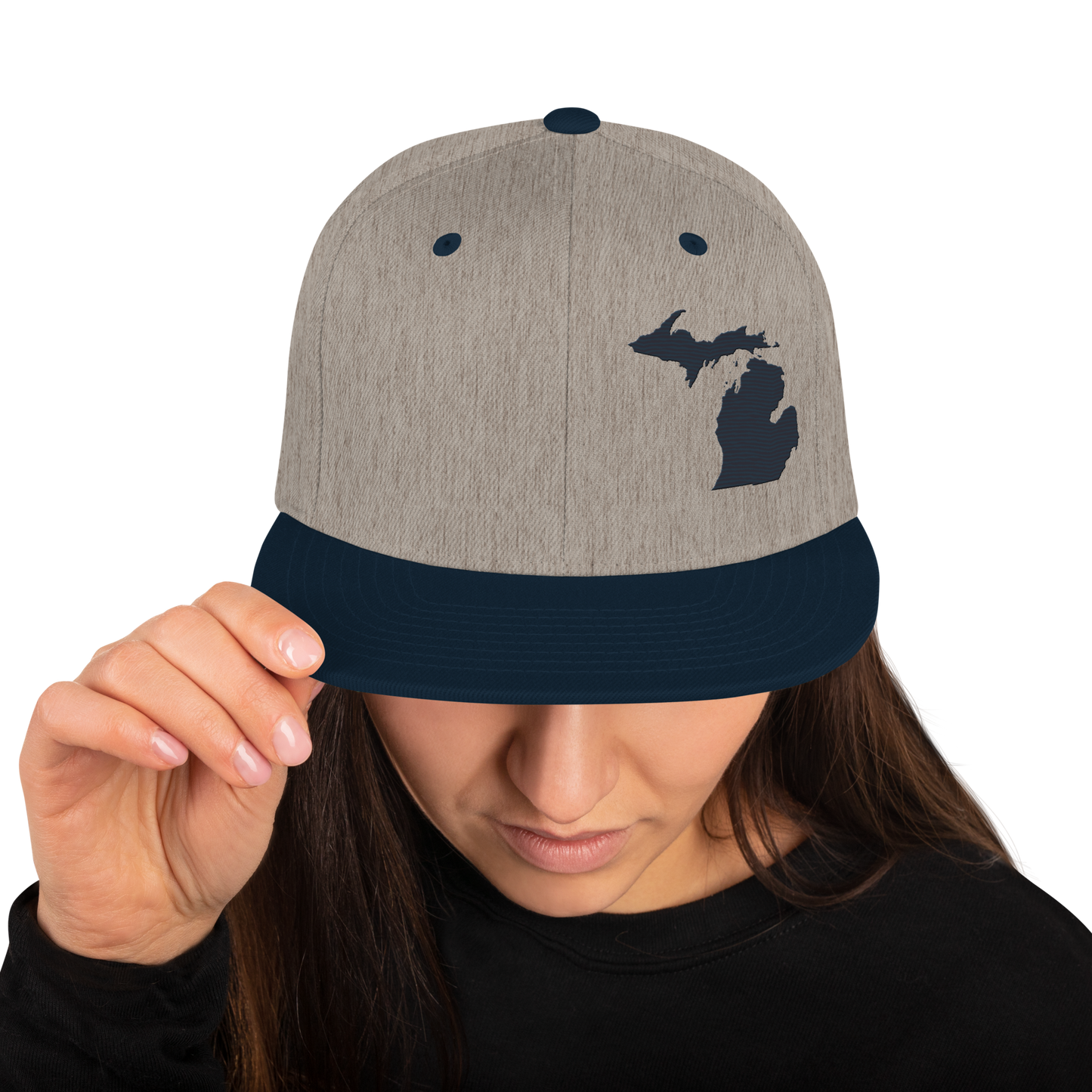 Michigan Vintage Snapback | Navy Outline