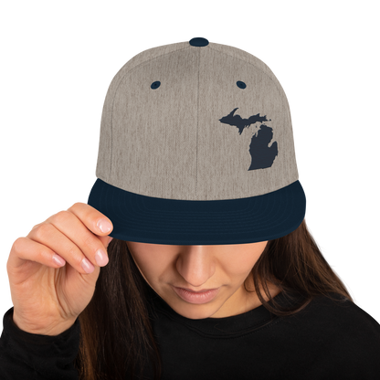 Michigan Vintage Snapback | Navy Outline