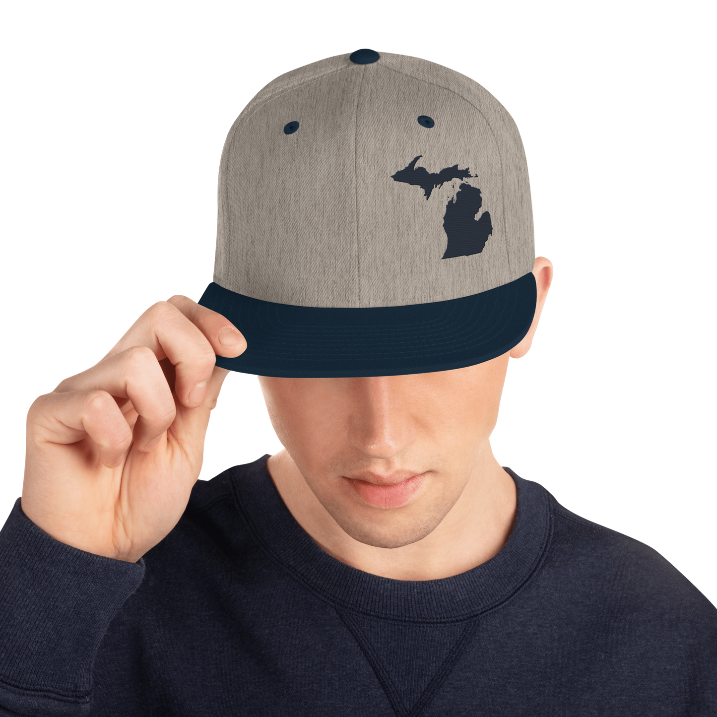 Michigan Vintage Snapback | Navy Outline