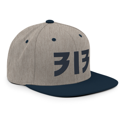 Detroit '313' Vintage Snapback (Glam Rock Font) | Navy