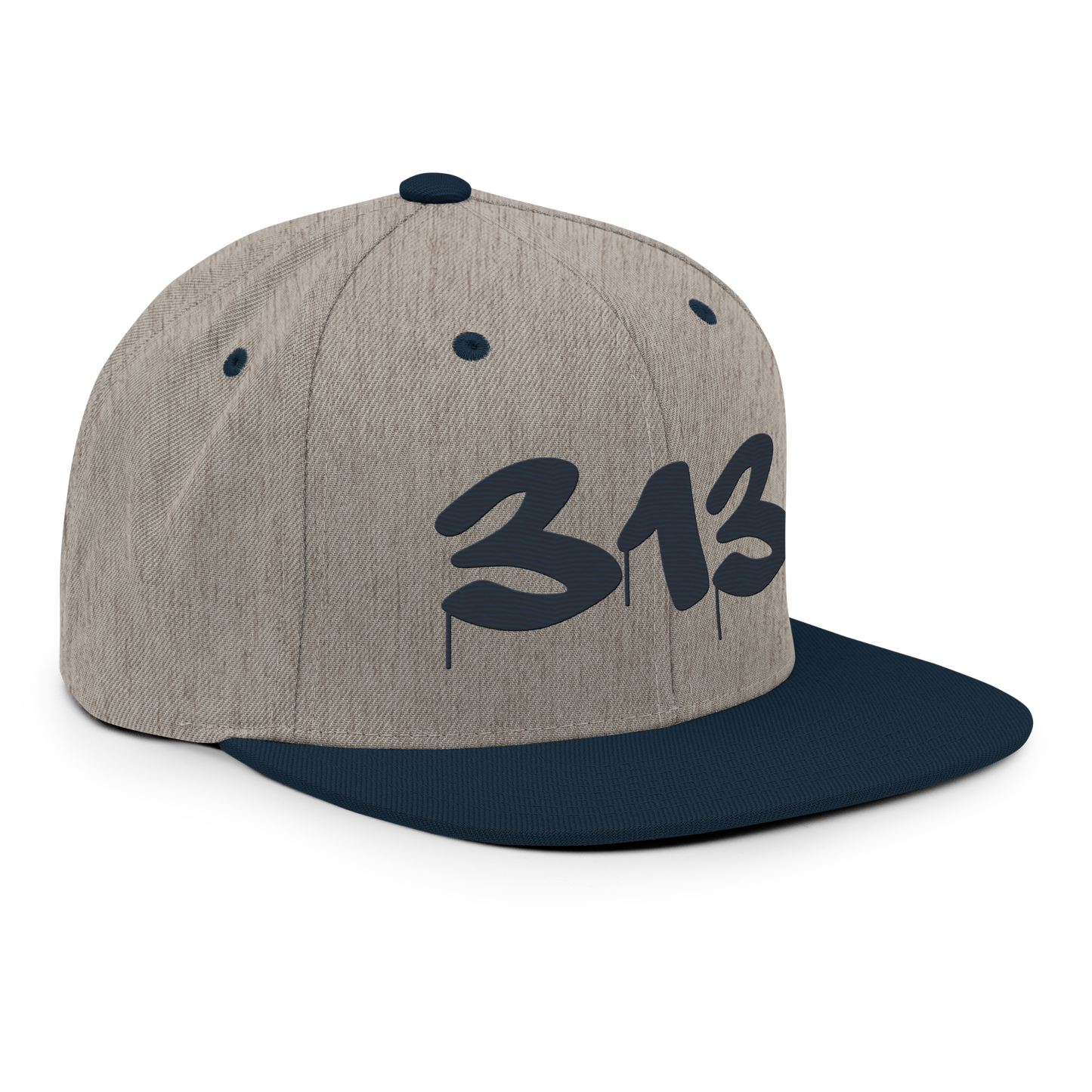 Detroit '313' Vintage Snapback (Tag Font) | Navy