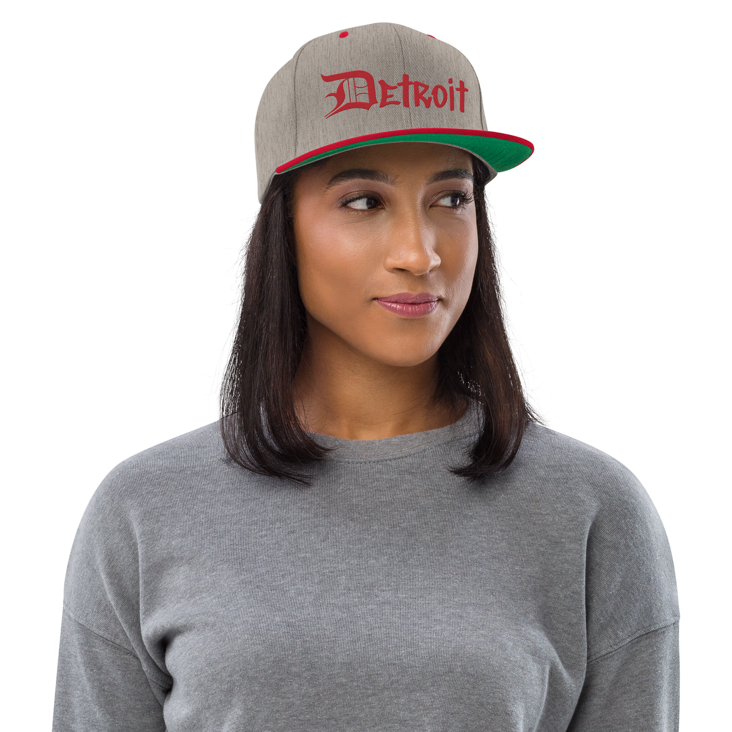 'Detroit' Vintage Snapback (OED Tag Font) | Red