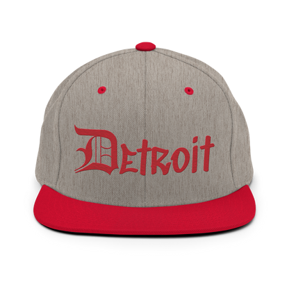 'Detroit' Vintage Snapback (OED Tag Font) | Red
