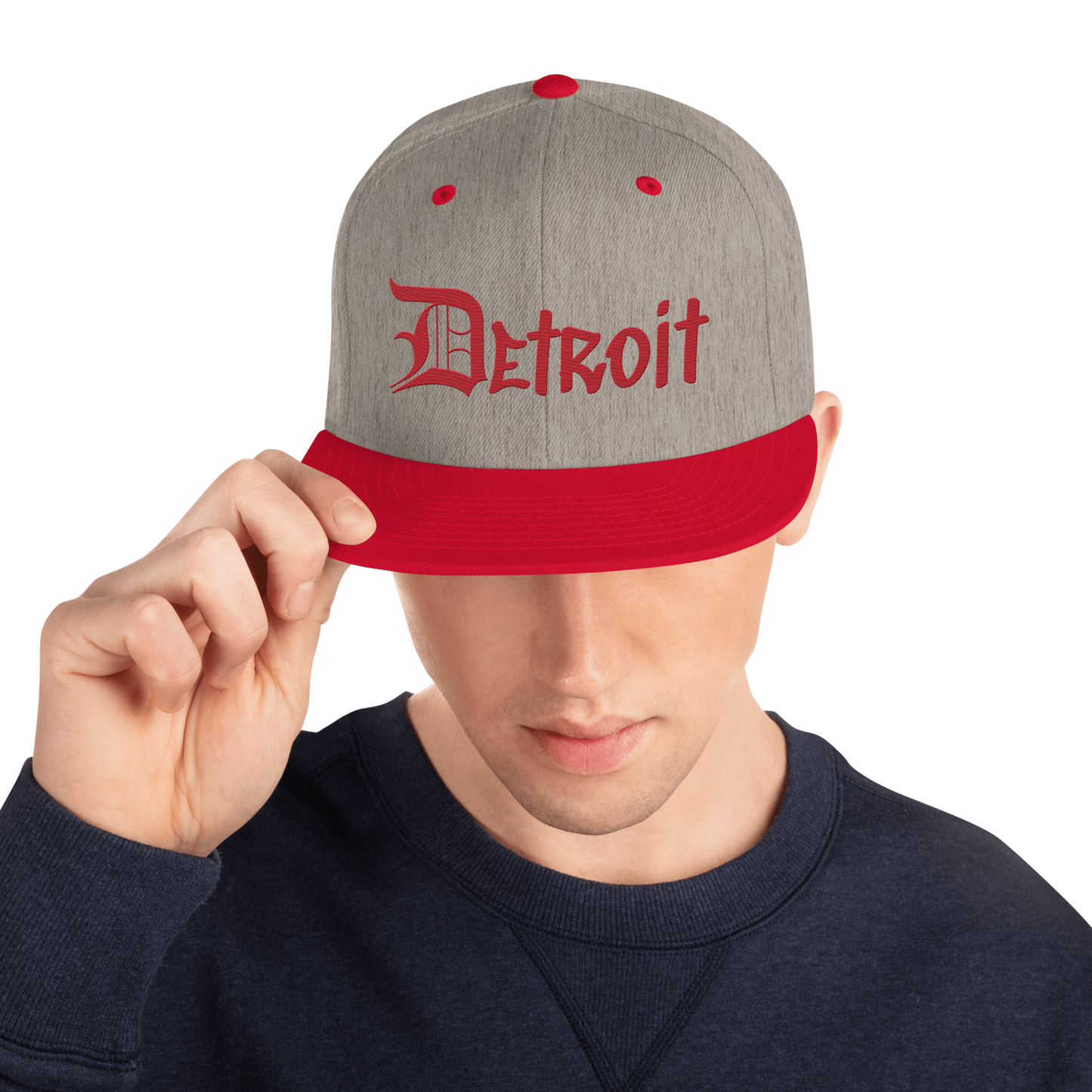 'Detroit' Vintage Snapback (OED Tag Font) | Red