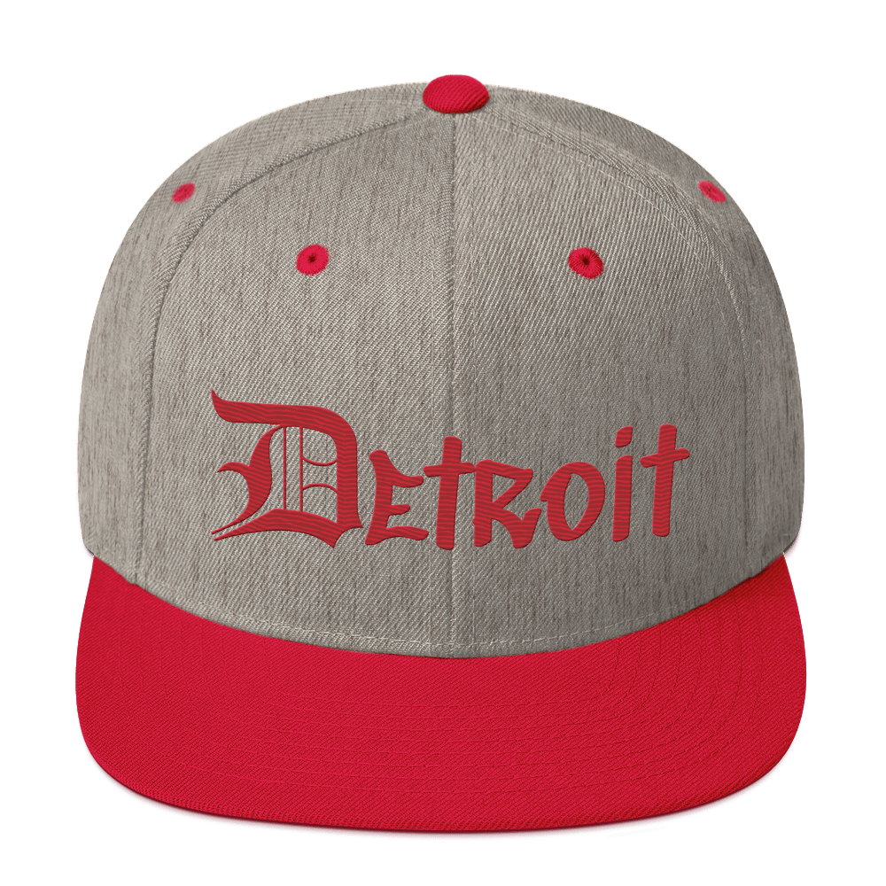 'Detroit' Vintage Snapback (OED Tag Font) | Red