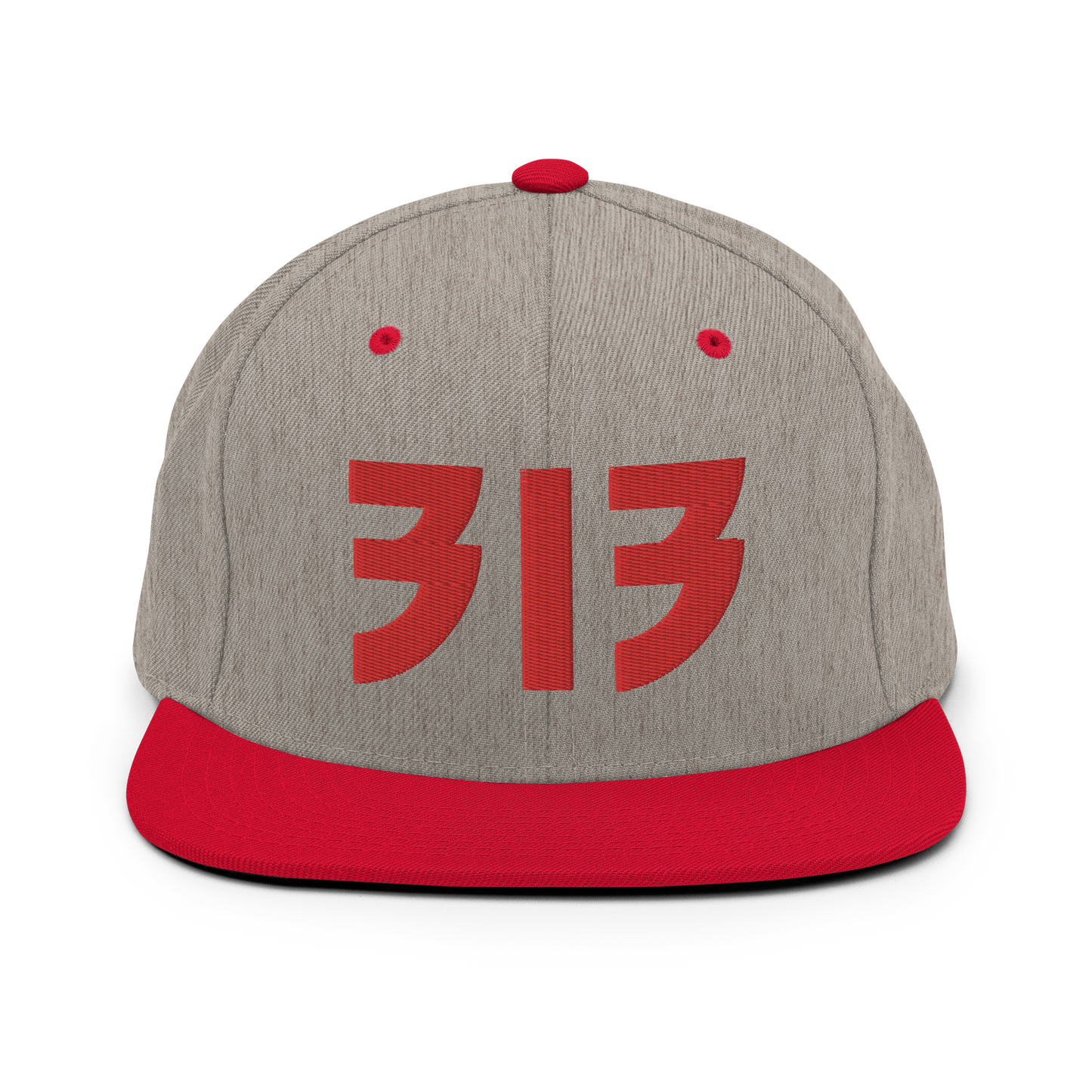 Detroit '313' Vintage Snapback (Glam Rock Font) | Red