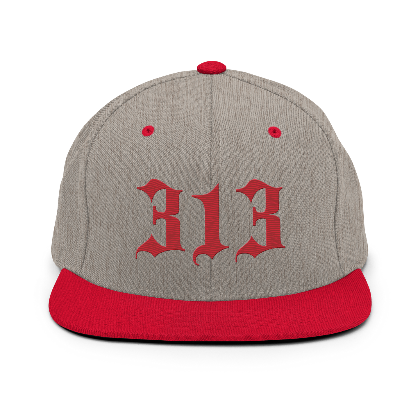 Detroit '313' Vintage Snapback (Old English Font) | Red