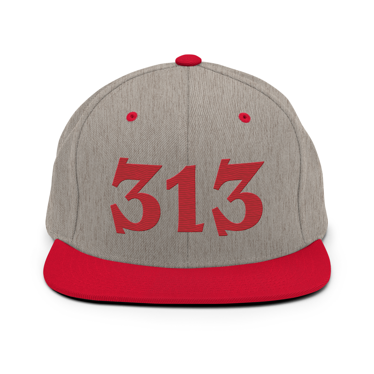 Detroit '313' Vintage Snapback (Angry Font) | Red