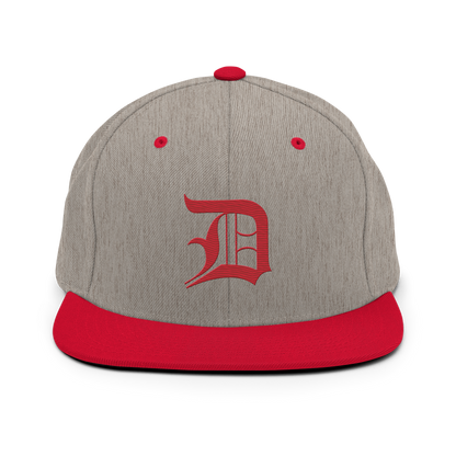 Detroit 'Old English D' Vintage Snapback | Red