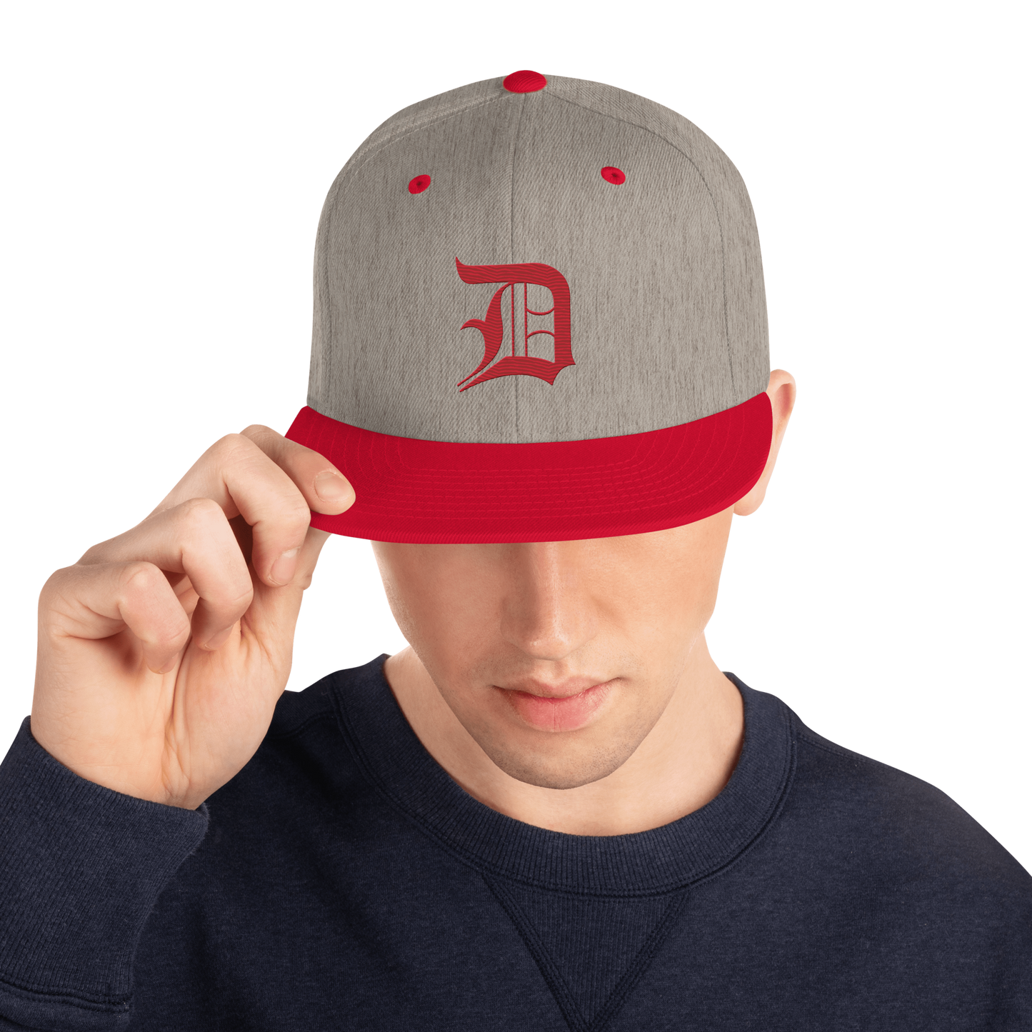 Detroit 'Old English D' Vintage Snapback | Red