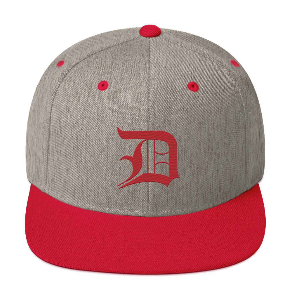 Detroit 'Old English D' Vintage Snapback | Red