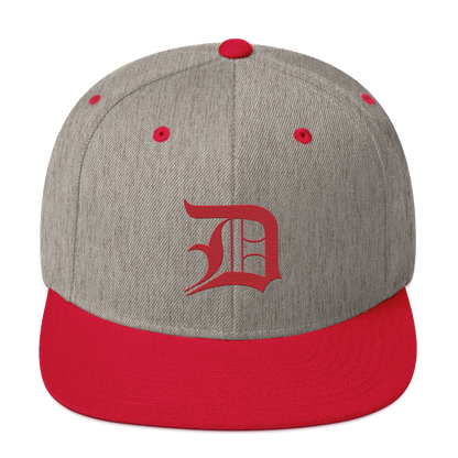 Detroit 'Old English D' Vintage Snapback | Red