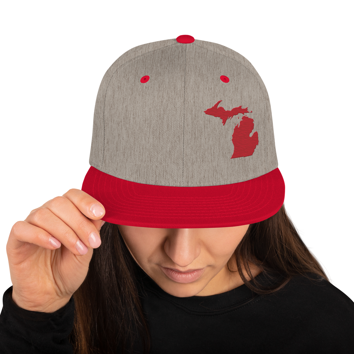 Michigan Vintage Snapback | Red Outline