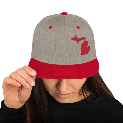 Michigan Vintage Snapback | Red Outline