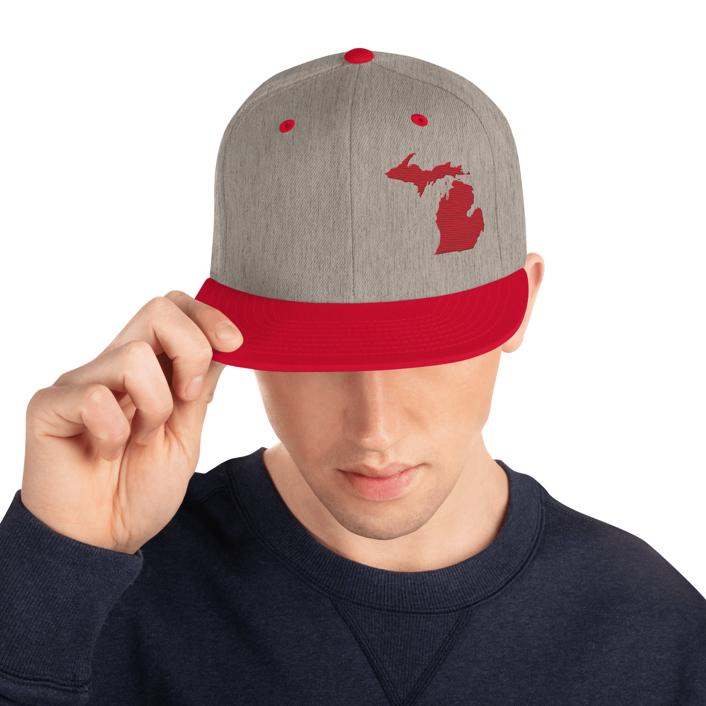 Michigan Vintage Snapback | Red Outline