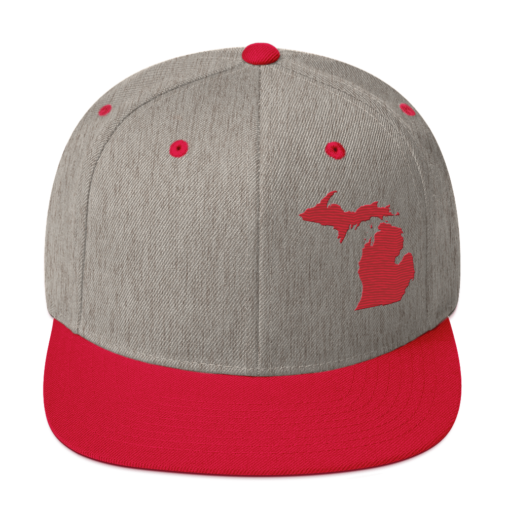 Michigan Vintage Snapback | Red Outline