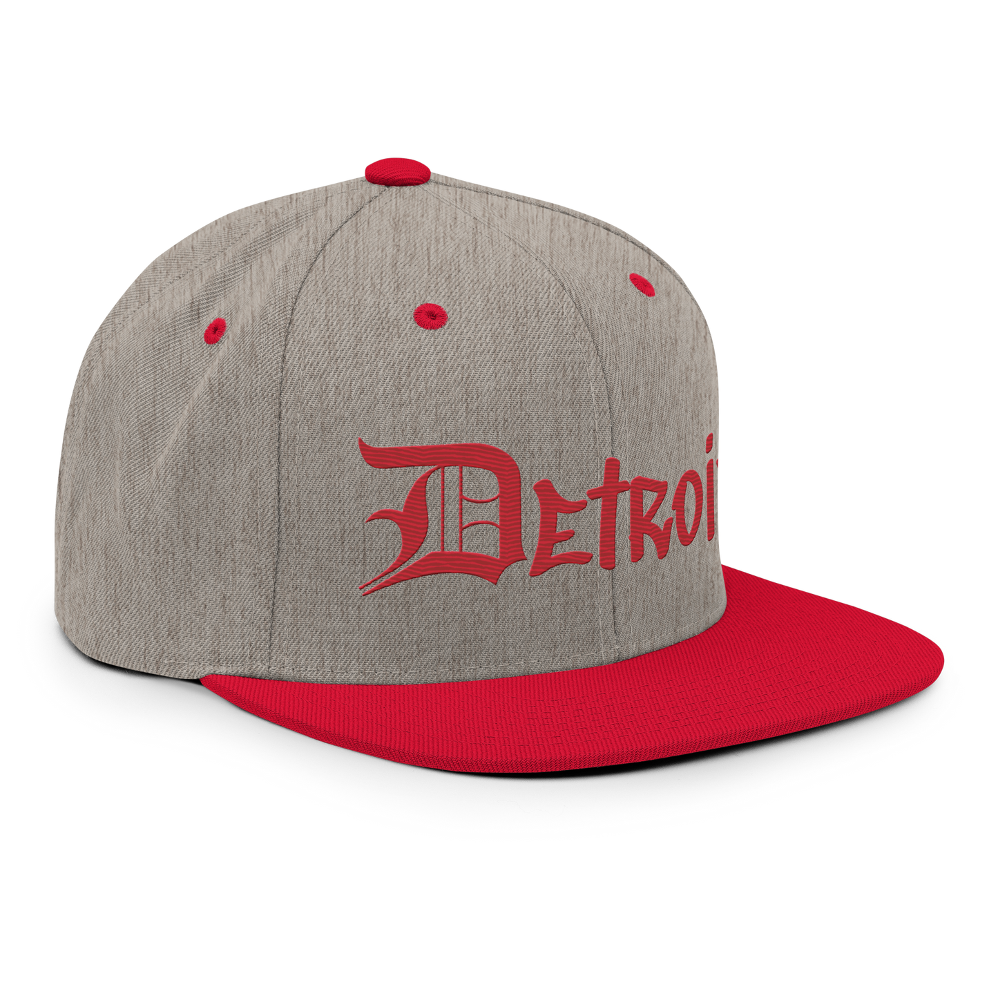 'Detroit' Vintage Snapback (OED Tag Font) | Red