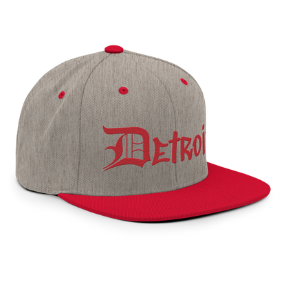 'Detroit' Vintage Snapback (OED Tag Font) | Red