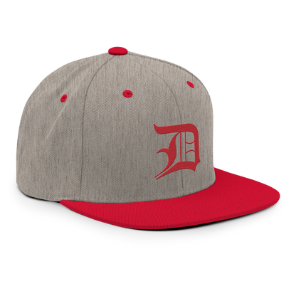 Detroit 'Old English D' Vintage Snapback | Red