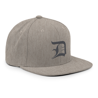 Detroit 'Old English D' Vintage Snapback (Iron Ore Grey)