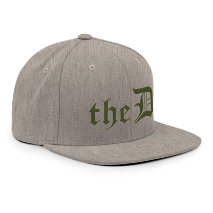 Detroit 'The D' Vintage Snapback | Army Green