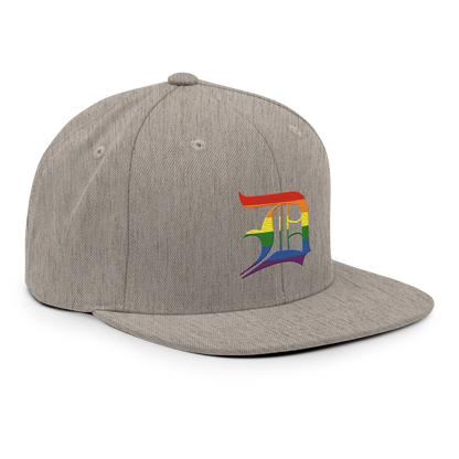 Detroit 'Old English D' Vintage Snapback (Rainbow Pride Edition)