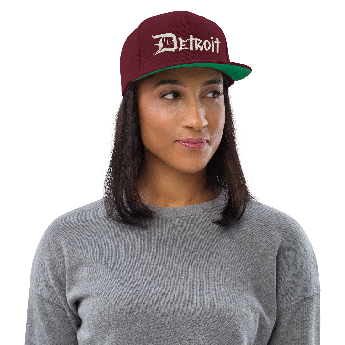 'Detroit' Vintage Snapback (OED Tag Font) | Ivory White