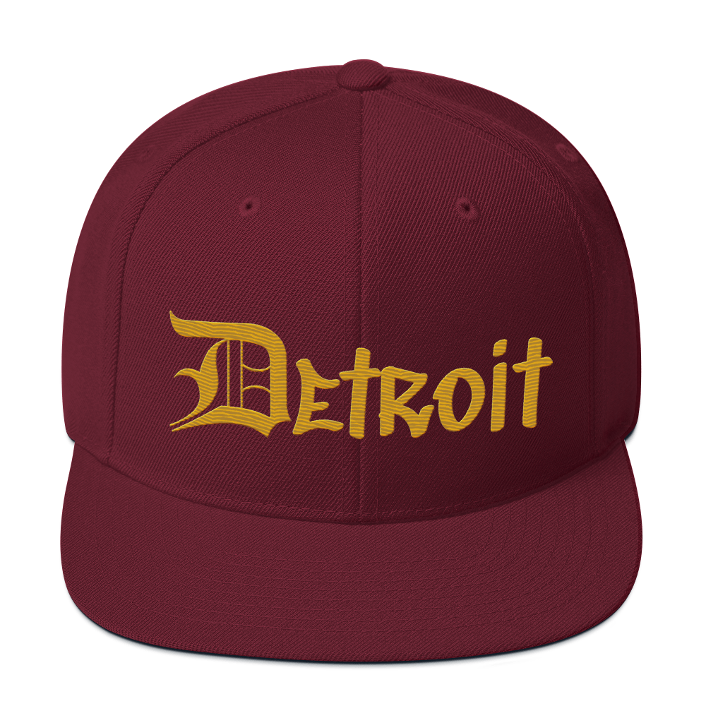 'Detroit' Vintage Snapback (OED Tag Font) | Gold
