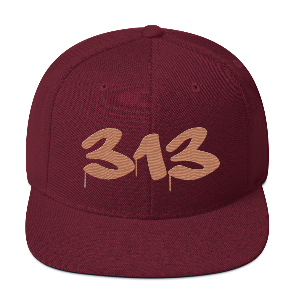 Detroit '313' Vintage Snapback (Tag Font) | Copper