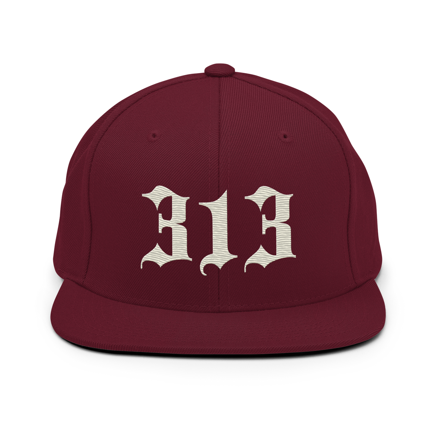 Detroit '313' Vintage Snapback (Old English Font) | Ivory White