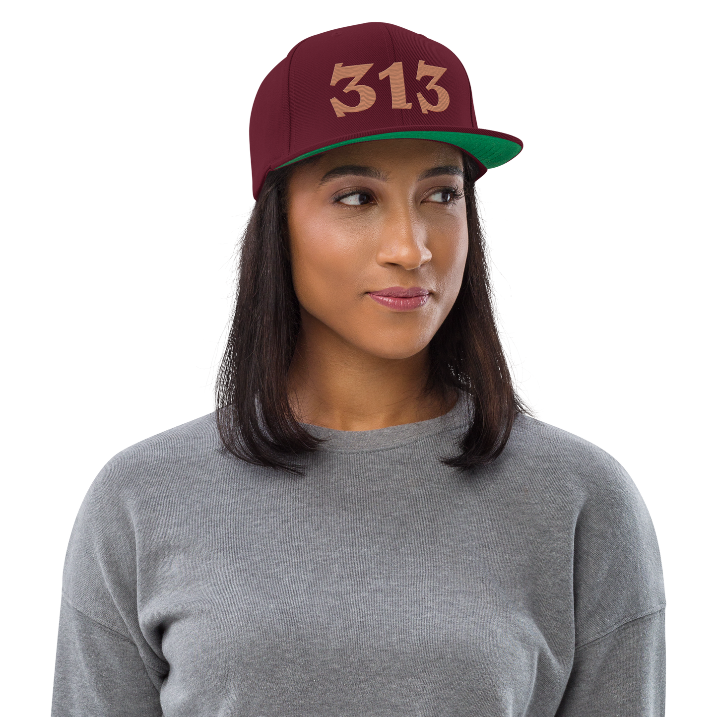 Detroit '313' Vintage Snapback (Angry Font) | Copper