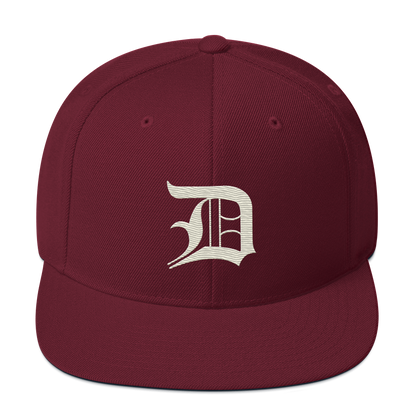 Detroit 'Old English D' Vintage Snapback (Ivory White)